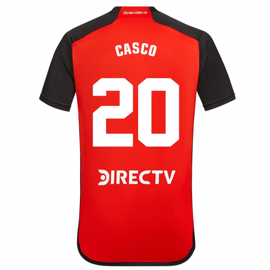 Kids Football Milton Casco #20 Red Black White Away Jersey 2024/25 T-Shirt