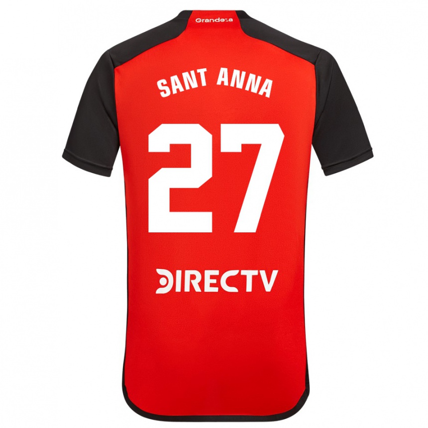 Kids Football Agustín Sant Anna #27 Red Black White Away Jersey 2024/25 T-Shirt