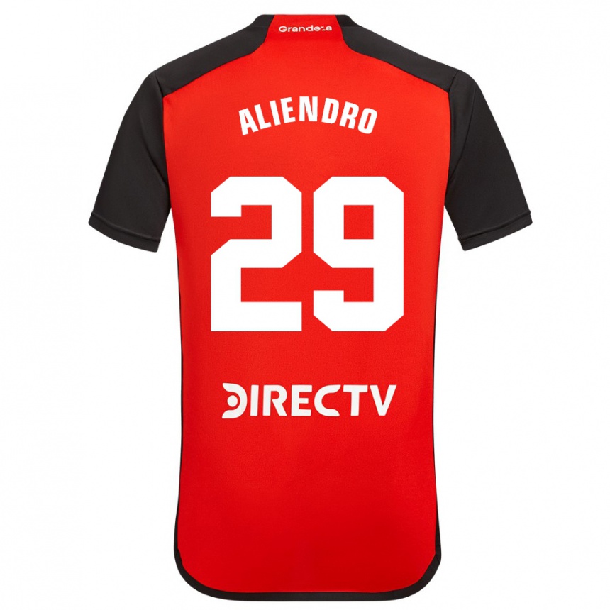 Kids Football Rodrigo Aliendro #29 Red Black White Away Jersey 2024/25 T-Shirt