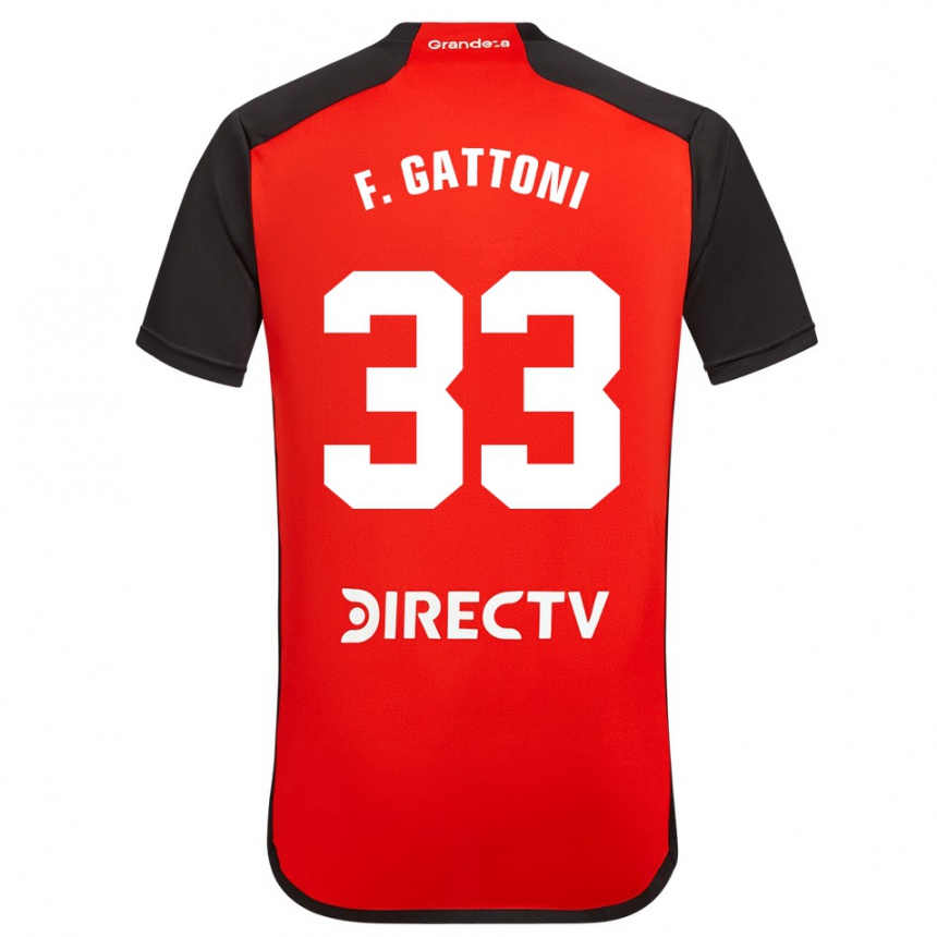 Kids Football Federico Gattoni #33 Red Black White Away Jersey 2024/25 T-Shirt