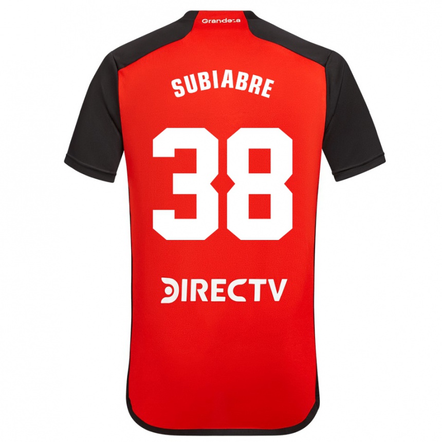 Kids Football Ian Subiabre #38 Red Black White Away Jersey 2024/25 T-Shirt