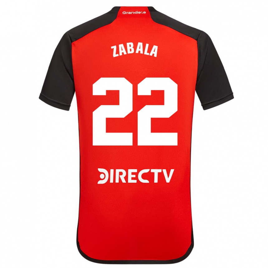 Kids Football Daniel Zabala #22 Red Black White Away Jersey 2024/25 T-Shirt