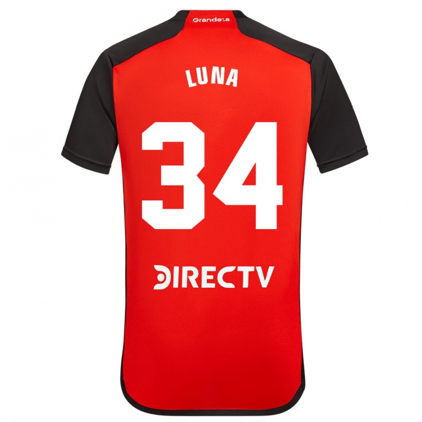 Kids Football Jonás Luna #34 Red Black White Away Jersey 2024/25 T-Shirt