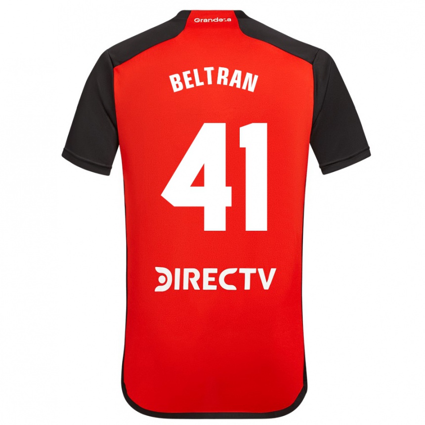 Kids Football Santiago Beltrán #41 Red Black White Away Jersey 2024/25 T-Shirt