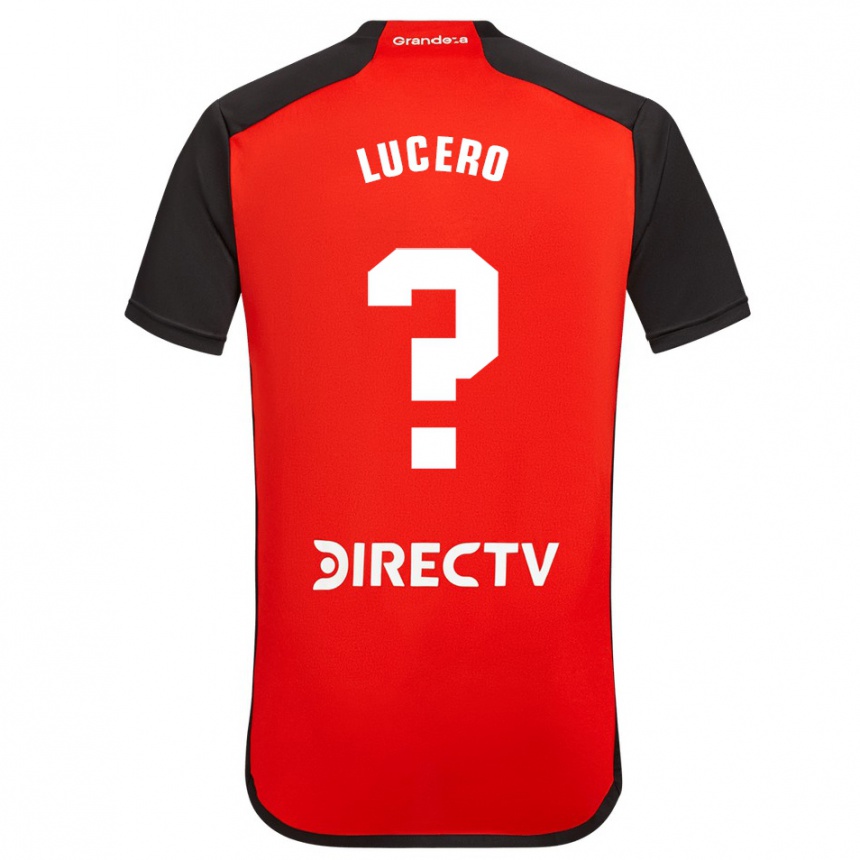 Kids Football Valentin Lucero #0 Red Black White Away Jersey 2024/25 T-Shirt