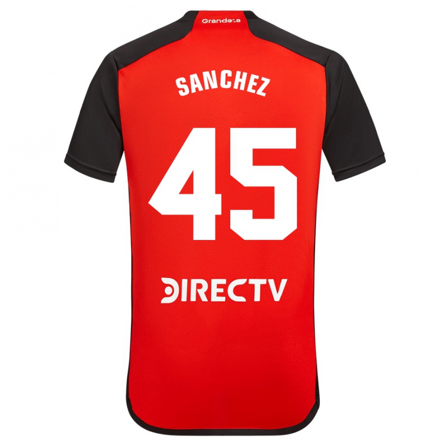 Kids Football Sebastián Sánchez #45 Red Black White Away Jersey 2024/25 T-Shirt