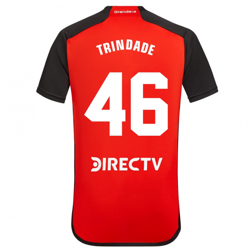 Kids Football Gonzalo Trindade #46 Red Black White Away Jersey 2024/25 T-Shirt