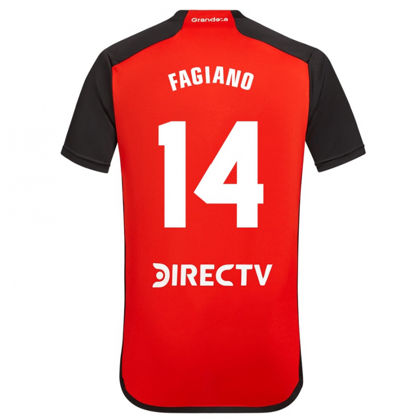 Kids Football Paloma Fagiano #14 Red Black White Away Jersey 2024/25 T-Shirt