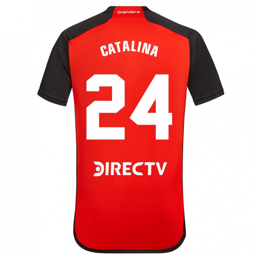 Kids Football Catalina Julia Primo #24 Red Black White Away Jersey 2024/25 T-Shirt