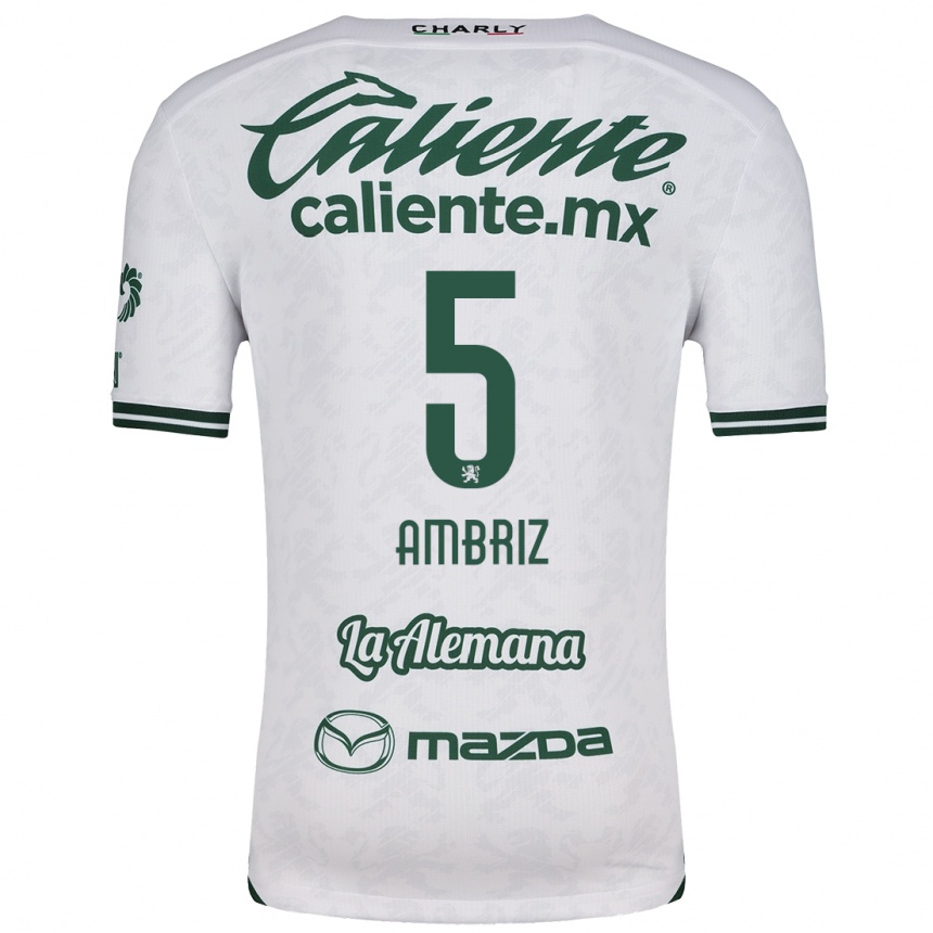 Kids Football Fidel Ambríz #5 White Green Away Jersey 2024/25 T-Shirt