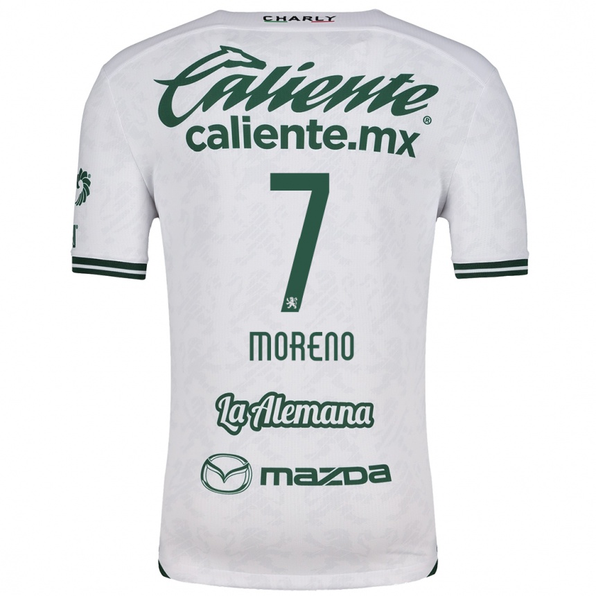 Kids Football Iván Moreno #7 White Green Away Jersey 2024/25 T-Shirt