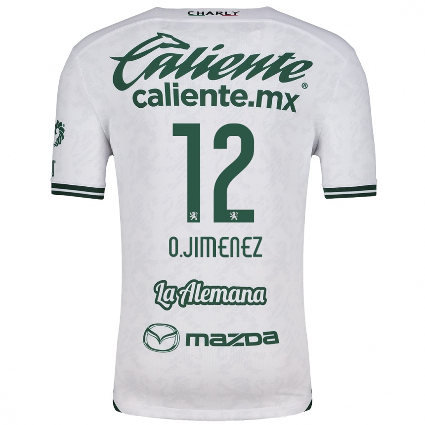 Kids Football Óscar Jiménez #12 White Green Away Jersey 2024/25 T-Shirt