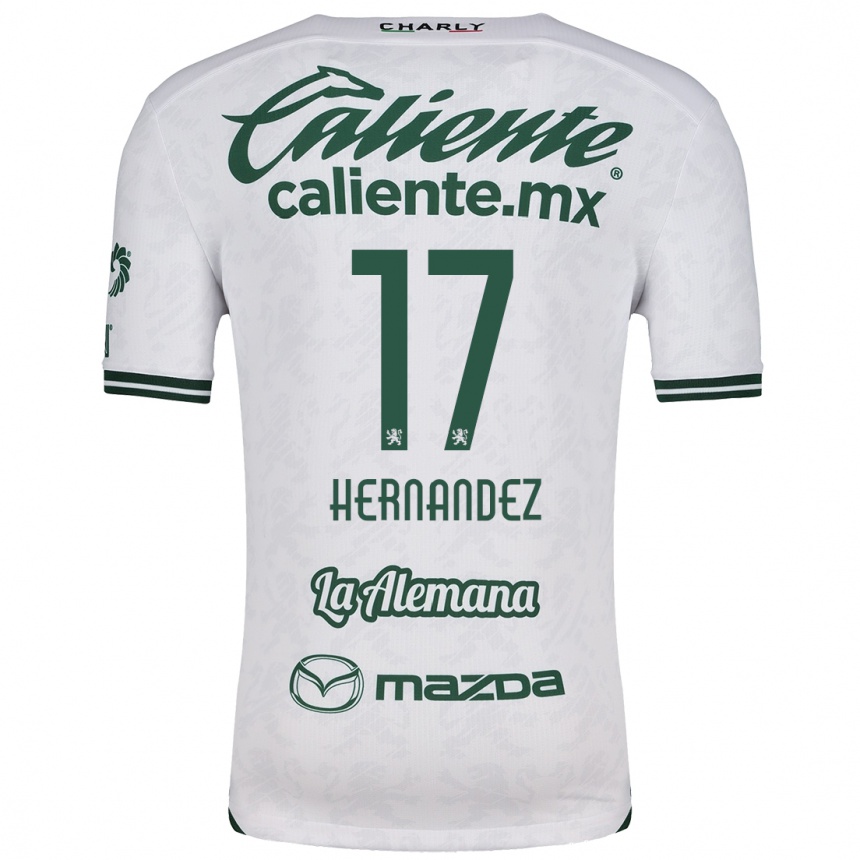 Kids Football Daniel Hernández #17 White Green Away Jersey 2024/25 T-Shirt