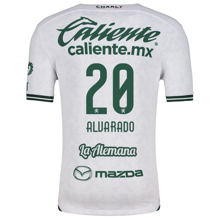 Kids Football Alfonso Alvarado #20 White Green Away Jersey 2024/25 T-Shirt