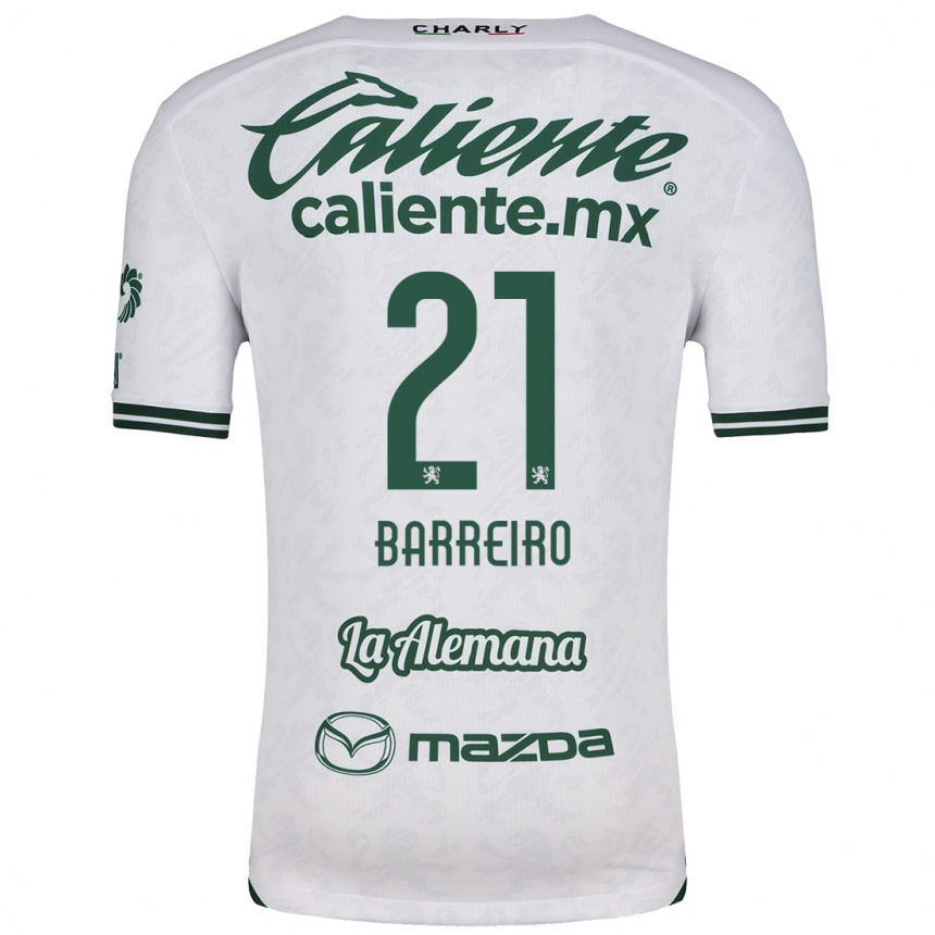 Kids Football Stiven Barreiro #21 White Green Away Jersey 2024/25 T-Shirt