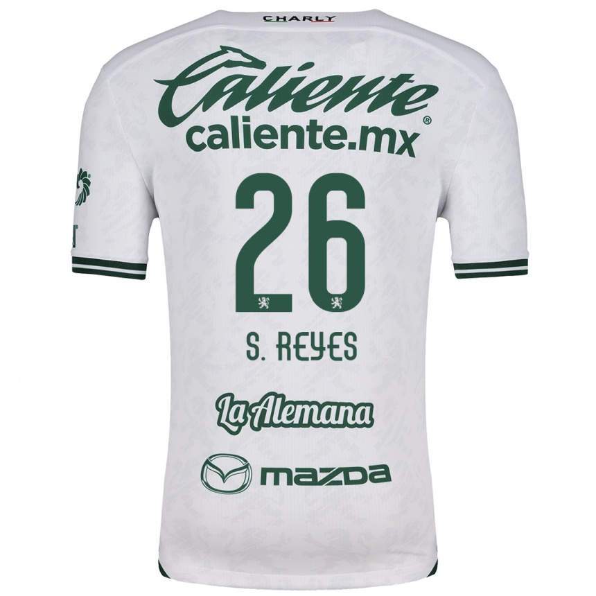 Kids Football Salvador Reyes #26 White Green Away Jersey 2024/25 T-Shirt