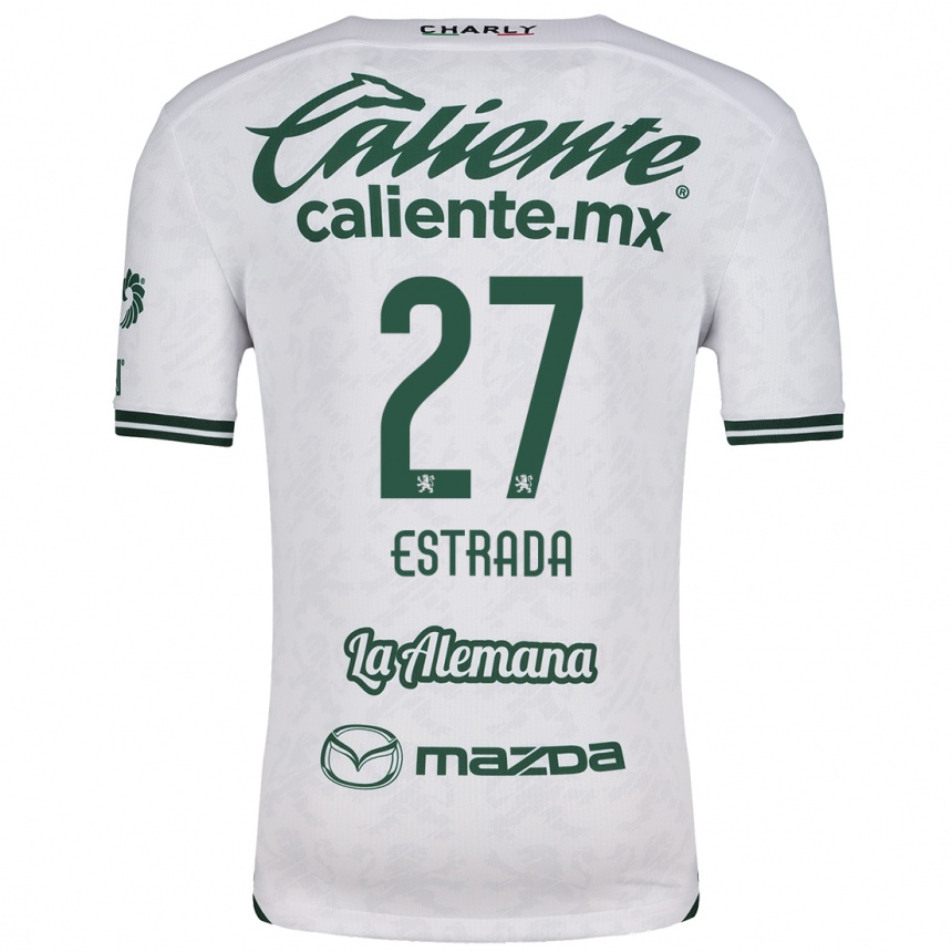 Kids Football Ángel Estrada #27 White Green Away Jersey 2024/25 T-Shirt