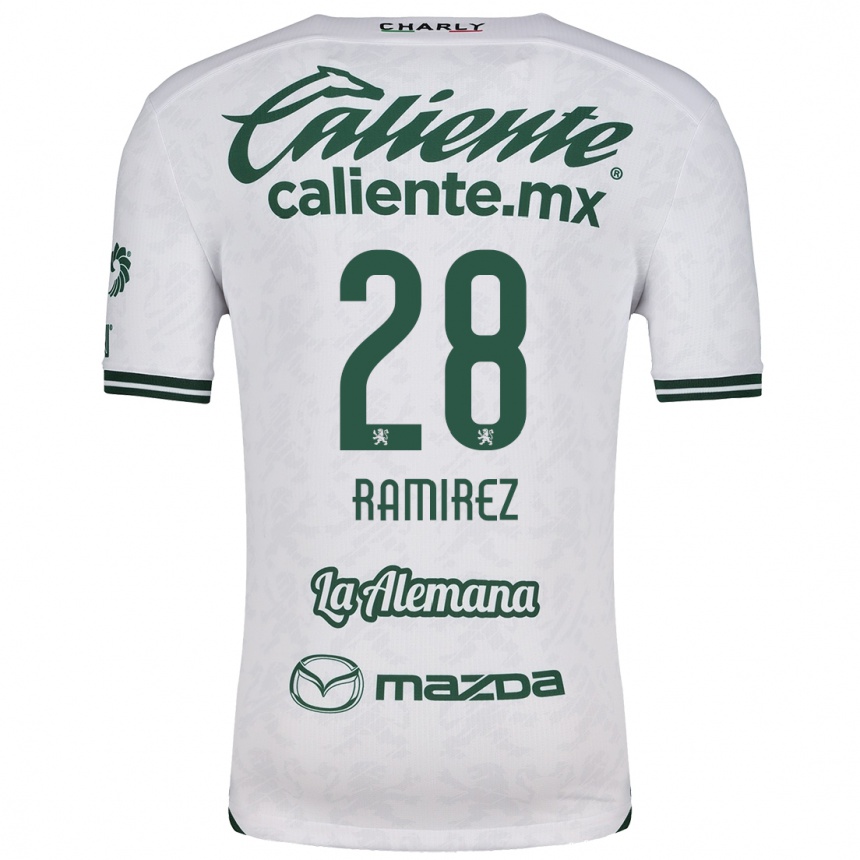 Kids Football David Ramírez #28 White Green Away Jersey 2024/25 T-Shirt