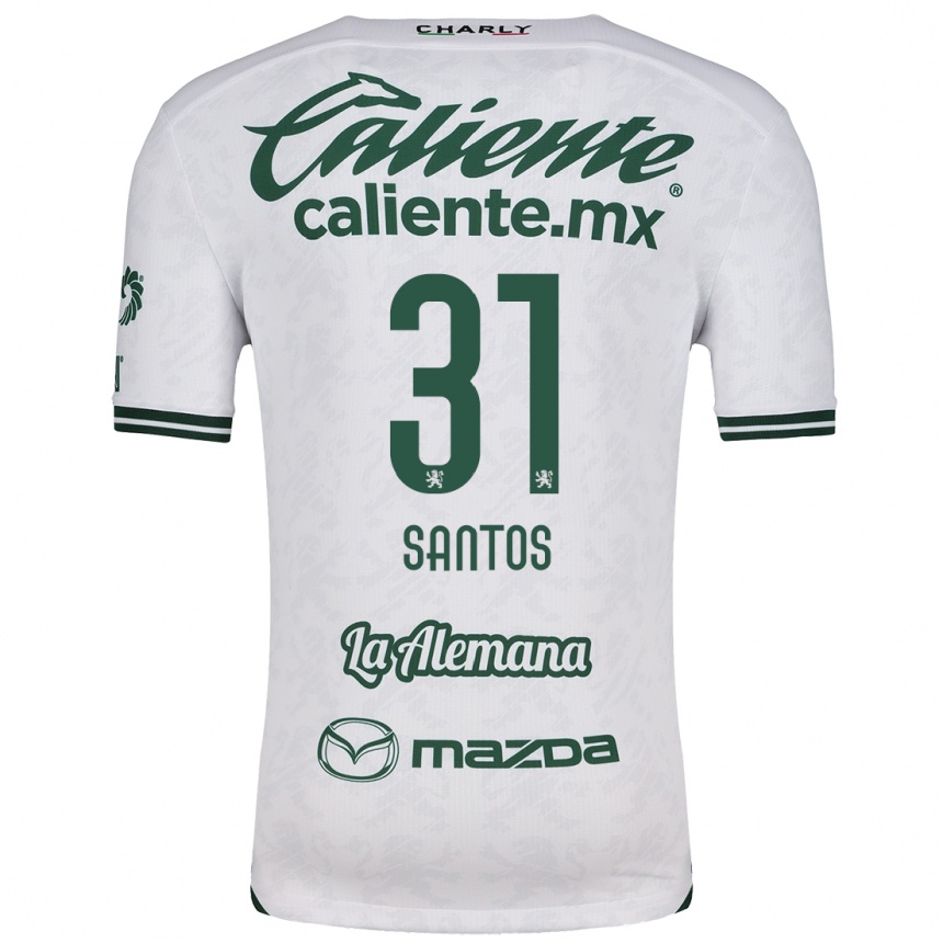 Kids Football Sebastián Santos #31 White Green Away Jersey 2024/25 T-Shirt