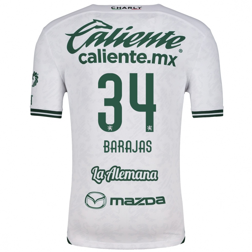 Kids Football Víctor Barajas #34 White Green Away Jersey 2024/25 T-Shirt