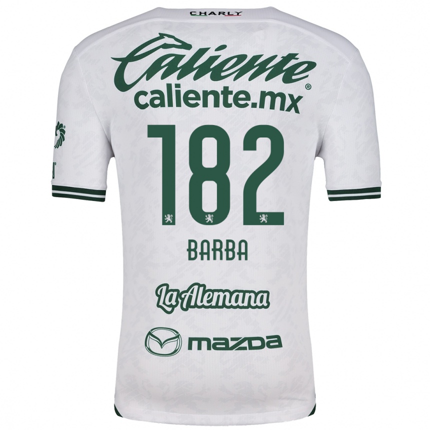 Kids Football Austin Barba #182 White Green Away Jersey 2024/25 T-Shirt