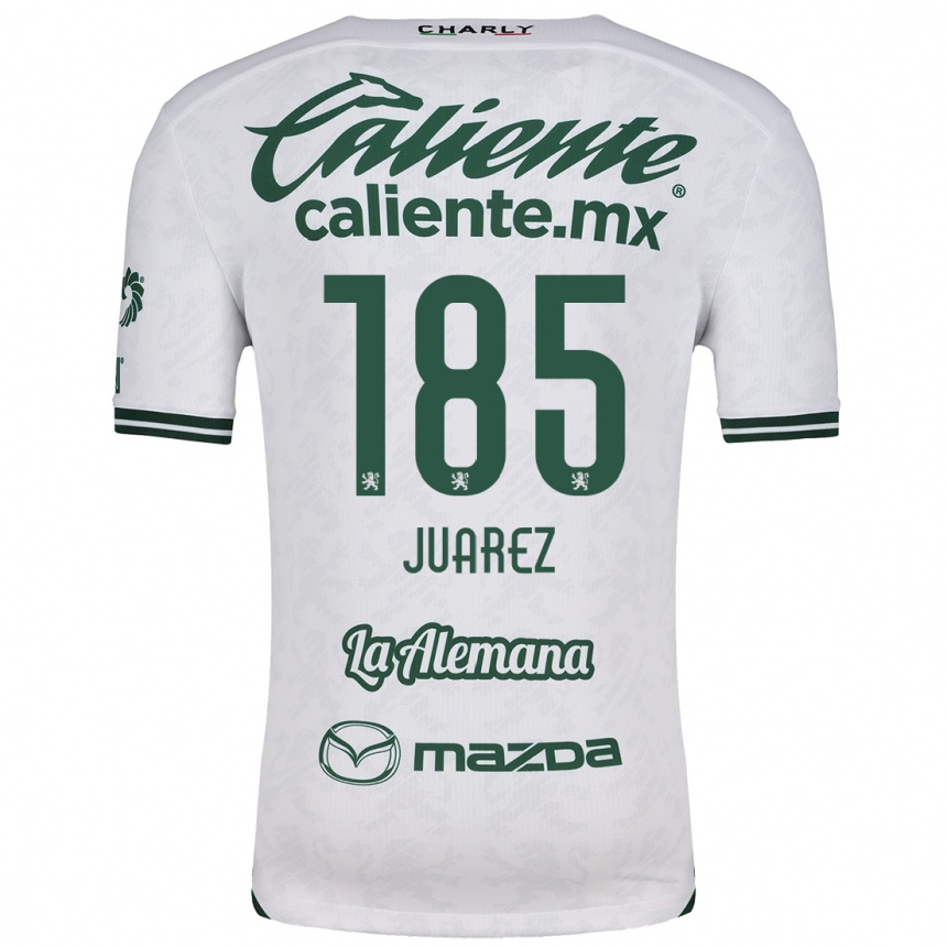 Kids Football Moisés Juárez #185 White Green Away Jersey 2024/25 T-Shirt