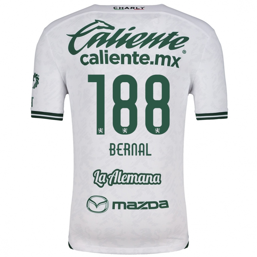 Kids Football Juan Bernal #188 White Green Away Jersey 2024/25 T-Shirt