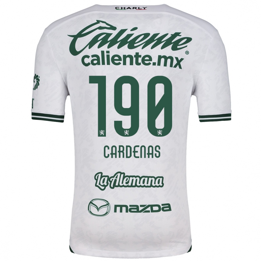 Kids Football Emilio Cárdenas #190 White Green Away Jersey 2024/25 T-Shirt