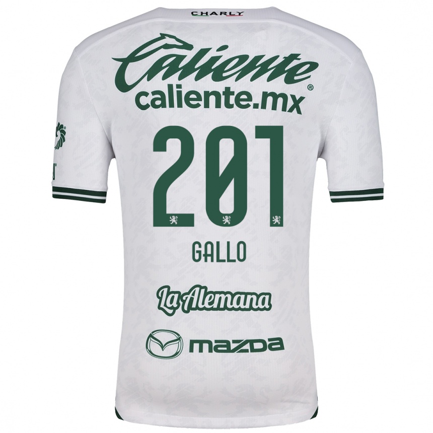 Kids Football Andrés Gallo #201 White Green Away Jersey 2024/25 T-Shirt