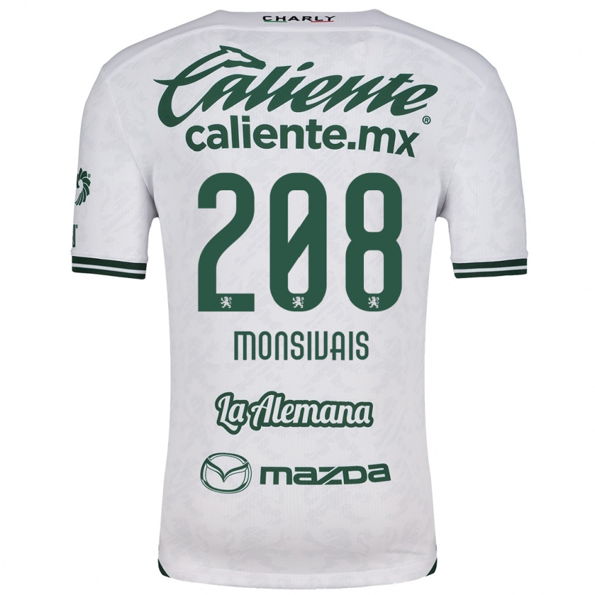 Kids Football Daniel Monsivaís #208 White Green Away Jersey 2024/25 T-Shirt