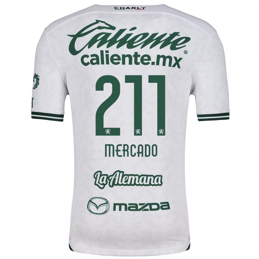 Kids Football Diego Mercado #211 White Green Away Jersey 2024/25 T-Shirt