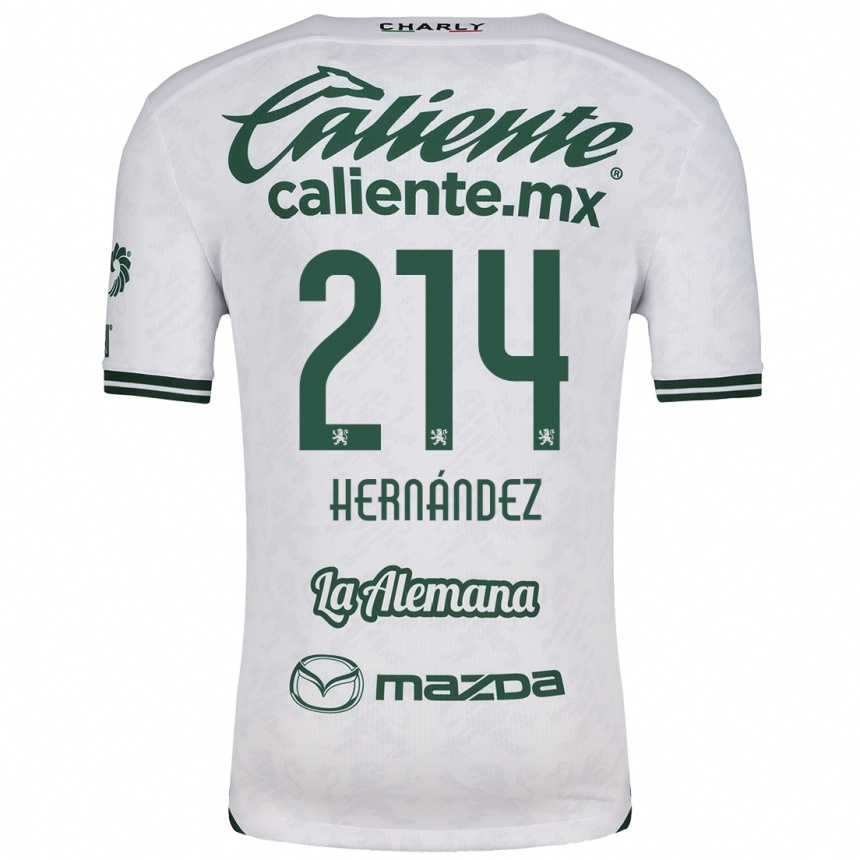 Kids Football Iván Hernández #214 White Green Away Jersey 2024/25 T-Shirt