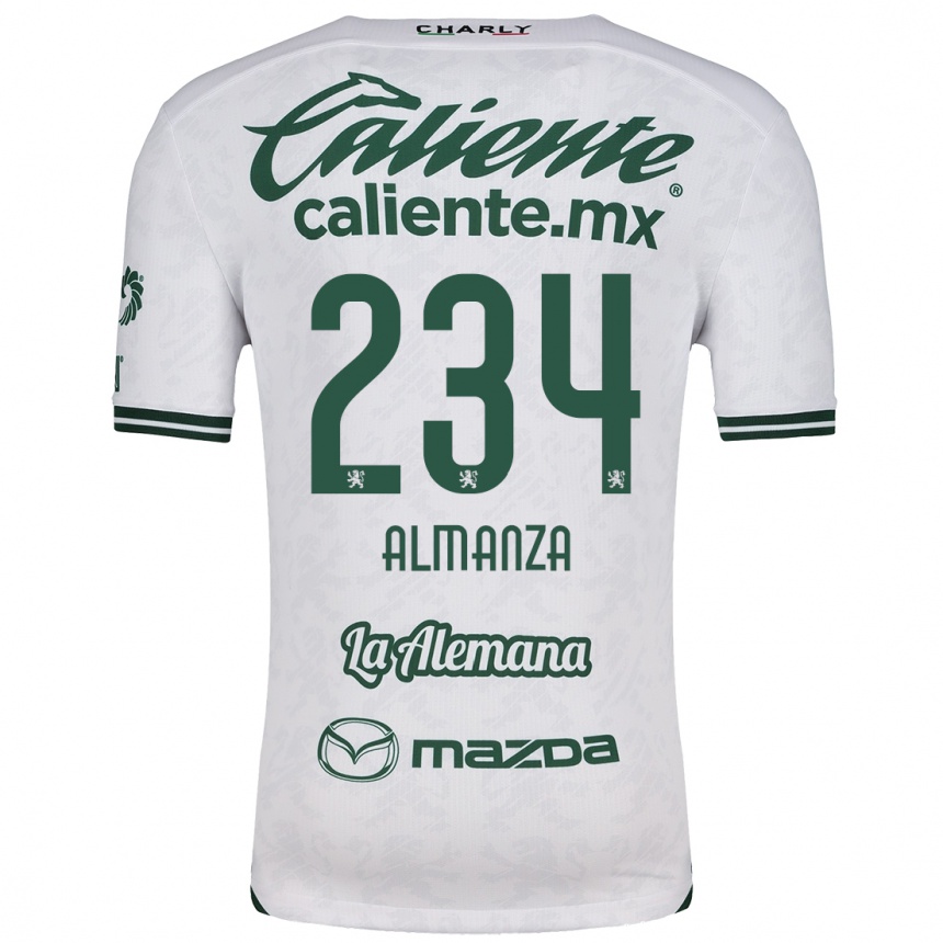 Kids Football Román Almanza #234 White Green Away Jersey 2024/25 T-Shirt