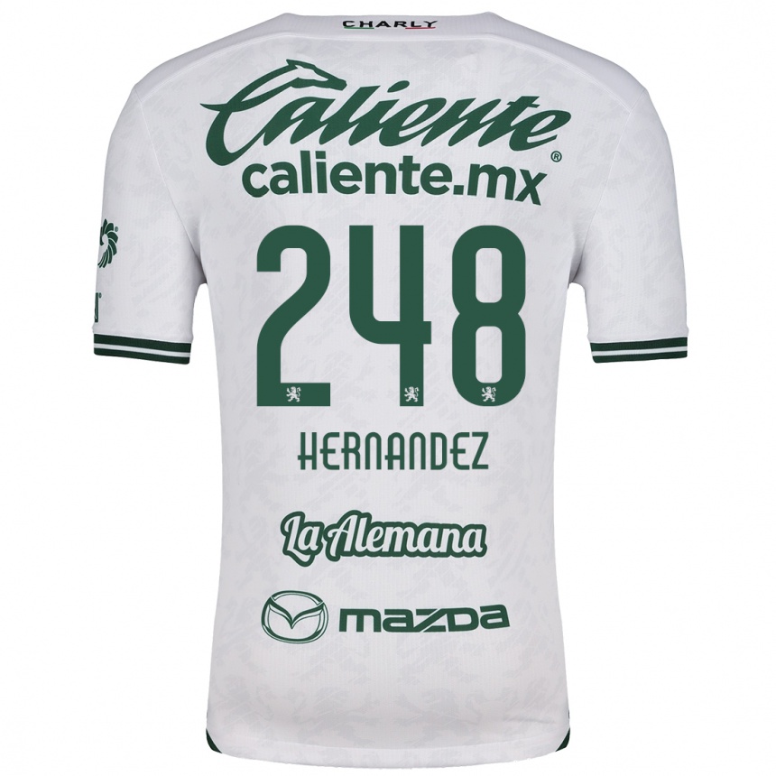 Kids Football Fernando Hernández #248 White Green Away Jersey 2024/25 T-Shirt