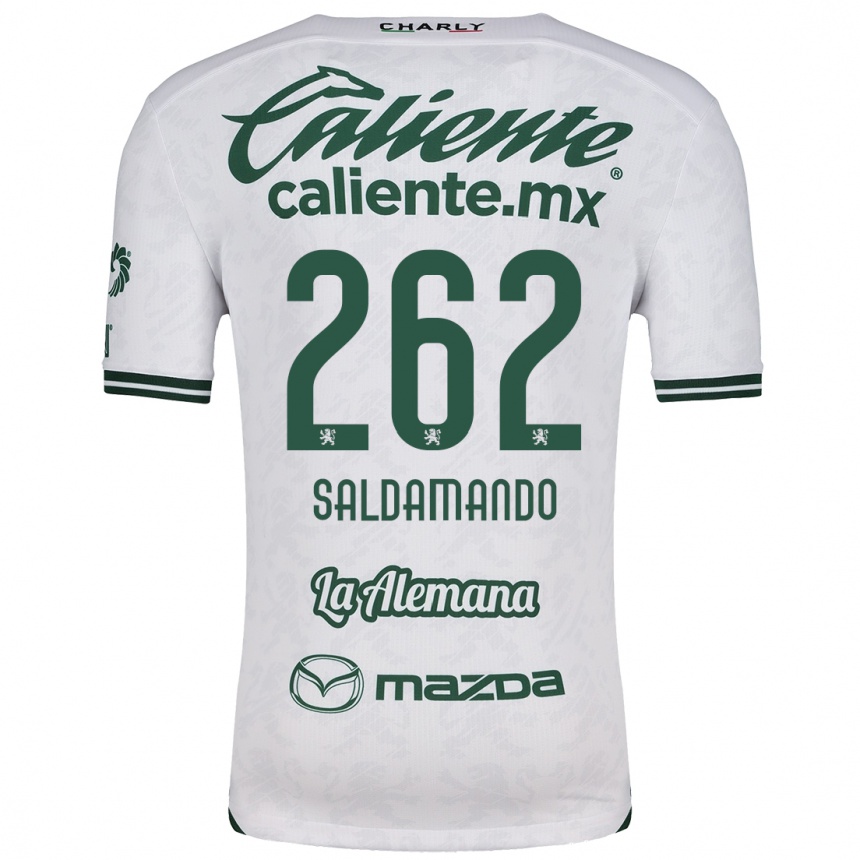 Kids Football José Saldamando #262 White Green Away Jersey 2024/25 T-Shirt