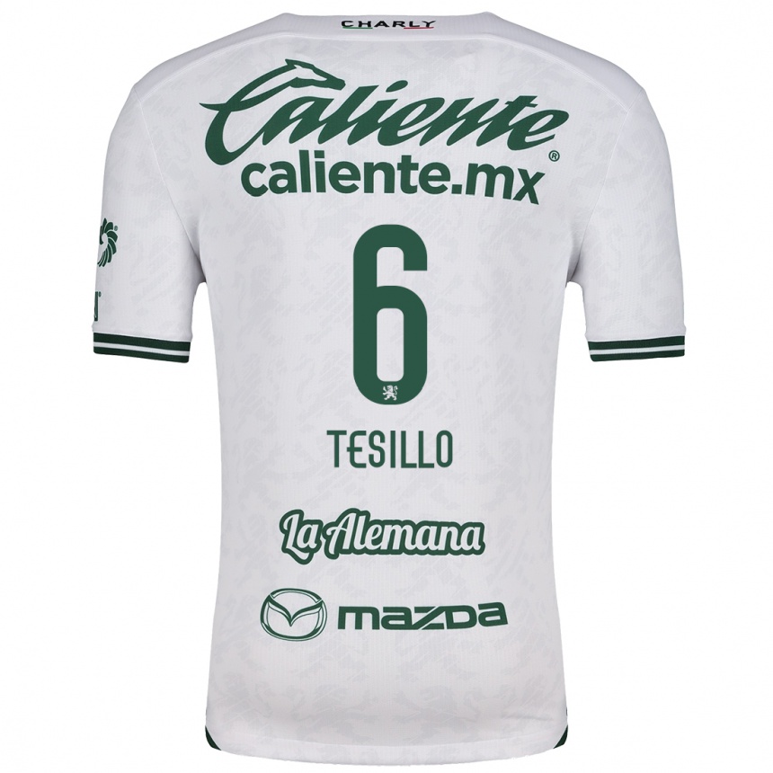 Kids Football William Tesillo #6 White Green Away Jersey 2024/25 T-Shirt