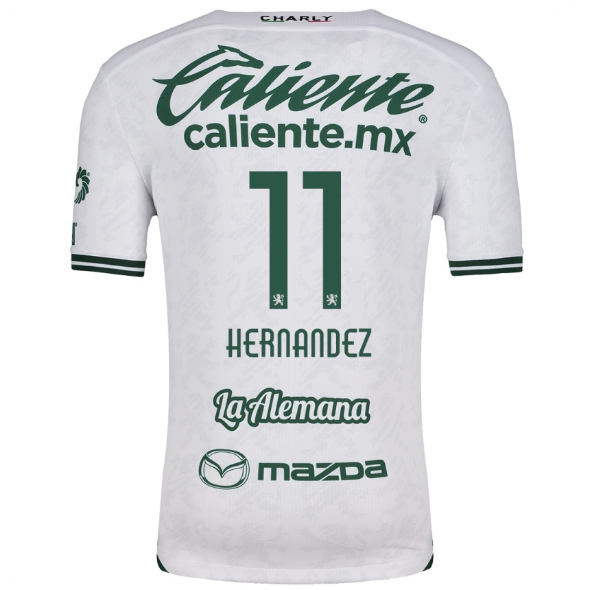 Kids Football Elías Hernández #11 White Green Away Jersey 2024/25 T-Shirt