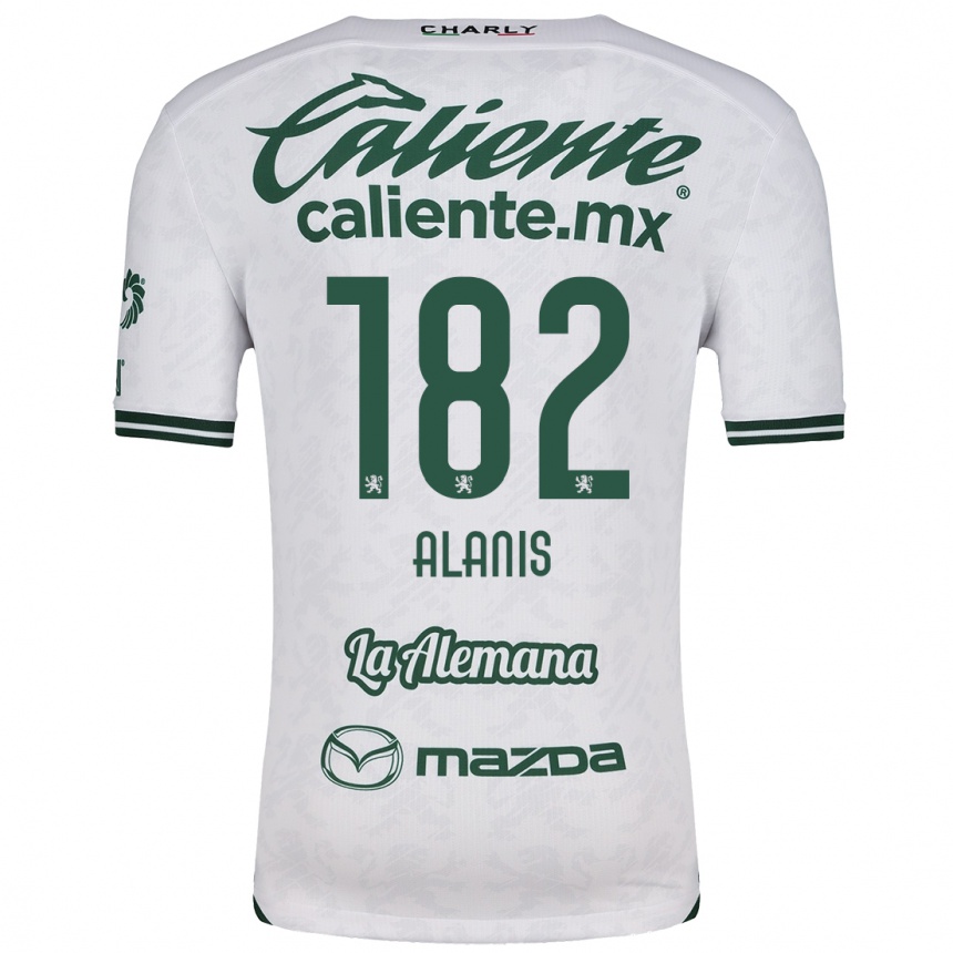 Kids Football Alejandro Alanís #182 White Green Away Jersey 2024/25 T-Shirt