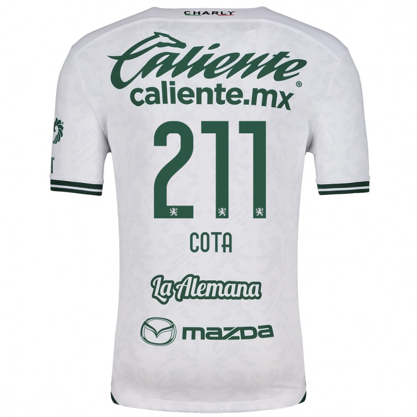 Kids Football Luis Cota #211 White Green Away Jersey 2024/25 T-Shirt