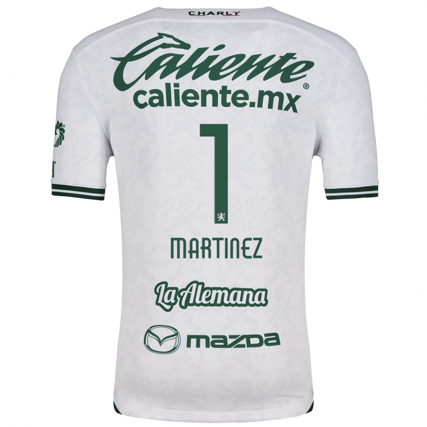 Kids Football Angeles Martínez #1 White Green Away Jersey 2024/25 T-Shirt