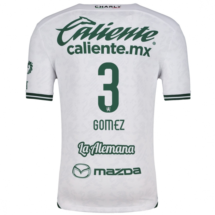 Kids Football Karen Gómez #3 White Green Away Jersey 2024/25 T-Shirt