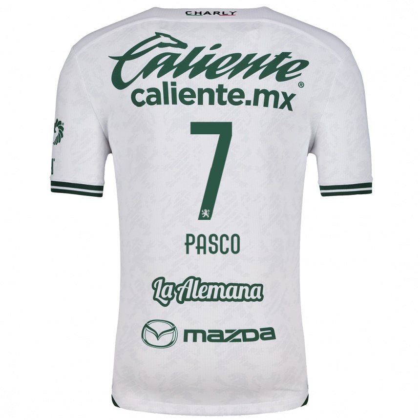 Kids Football Madeleine Pasco #7 White Green Away Jersey 2024/25 T-Shirt