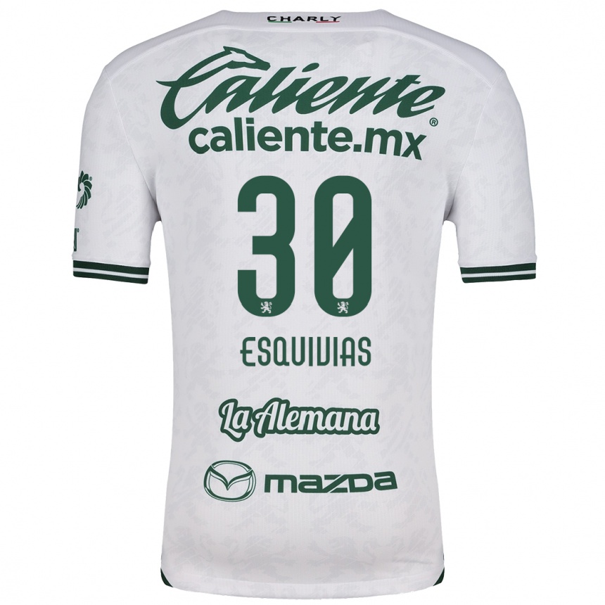 Kids Football Isabela Esquivias #30 White Green Away Jersey 2024/25 T-Shirt