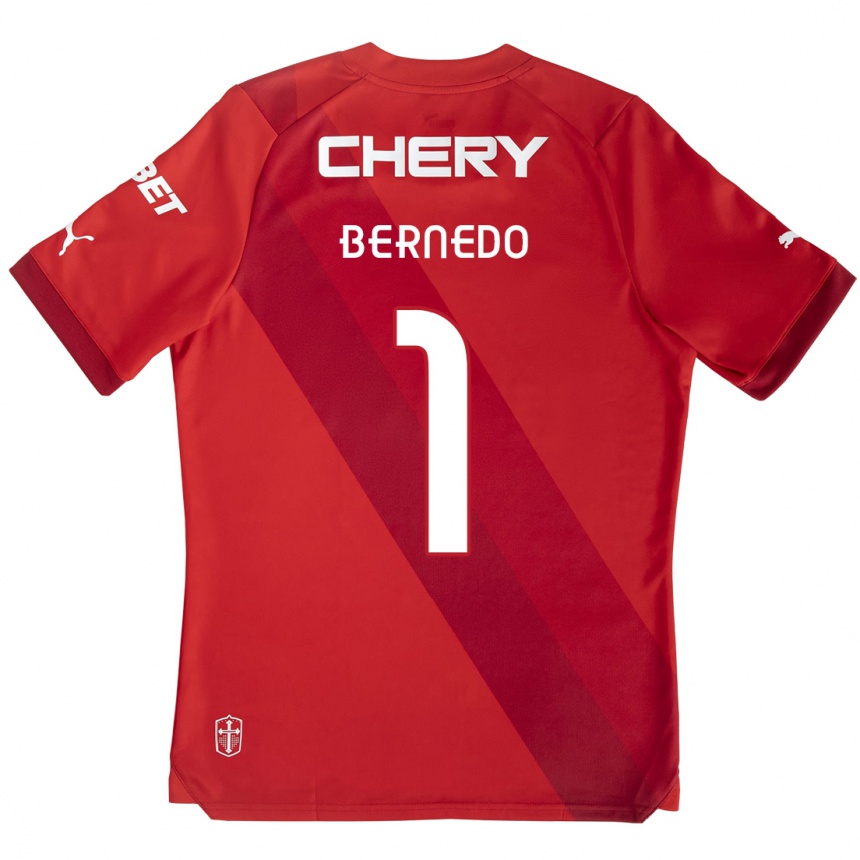 Kids Football Vicente Bernedo #1 Red White Away Jersey 2024/25 T-Shirt