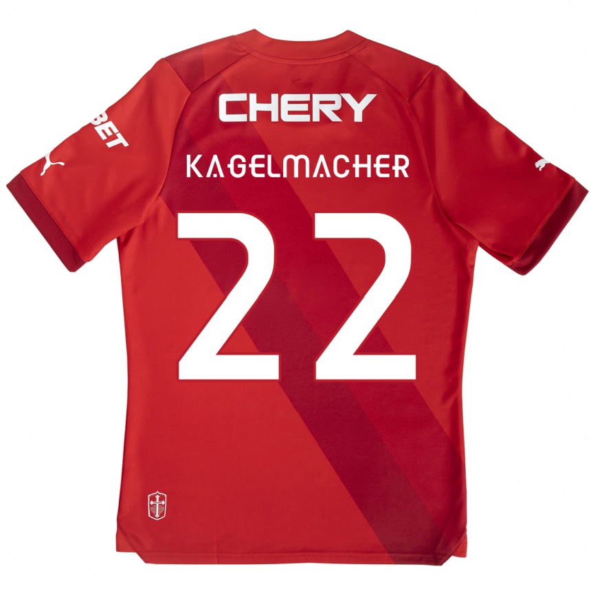 Kids Football Gary Kagelmacher #22 Red White Away Jersey 2024/25 T-Shirt