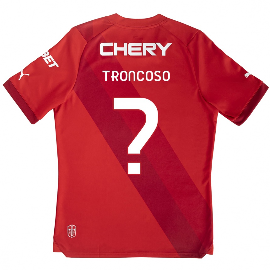 Kids Football Leonardo Troncoso #0 Red White Away Jersey 2024/25 T-Shirt