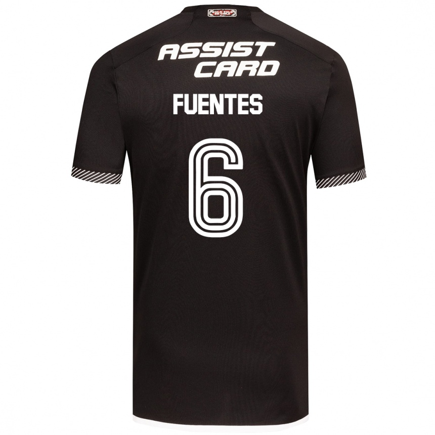 Kids Football César Fuentes #6 Black White Away Jersey 2024/25 T-Shirt