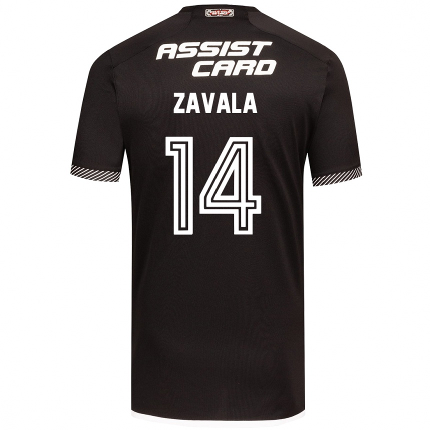 Kids Football Cristián Zavala #14 Black White Away Jersey 2024/25 T-Shirt