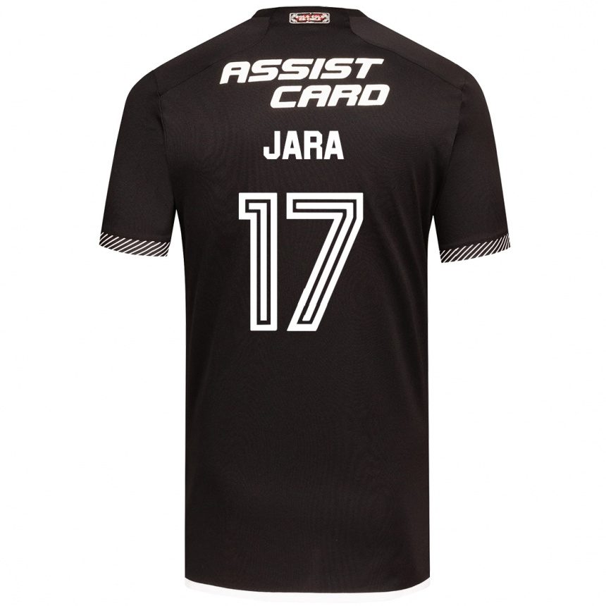 Kids Football Ignacio Jara #17 Black White Away Jersey 2024/25 T-Shirt