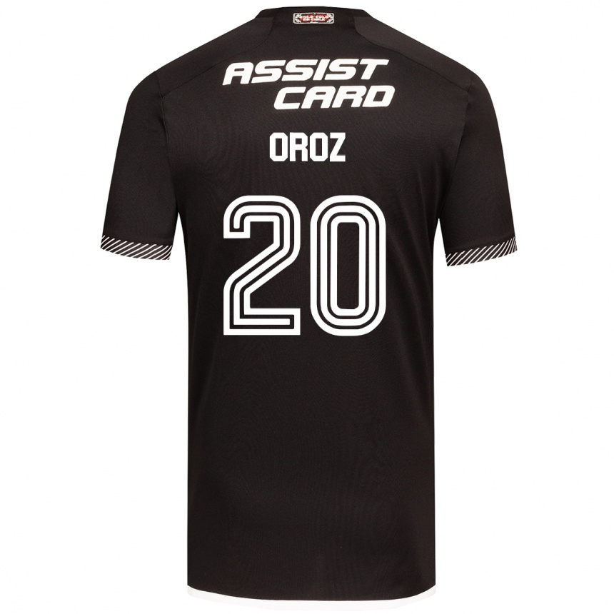 Kids Football Alexander Oroz #20 Black White Away Jersey 2024/25 T-Shirt